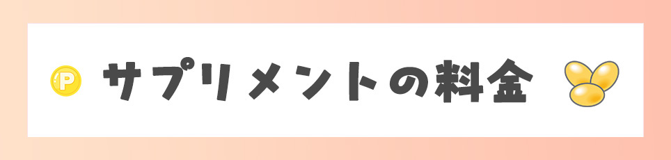 サプリメント(マグネシウム・アミノ酸・ビタミンなど)の料金